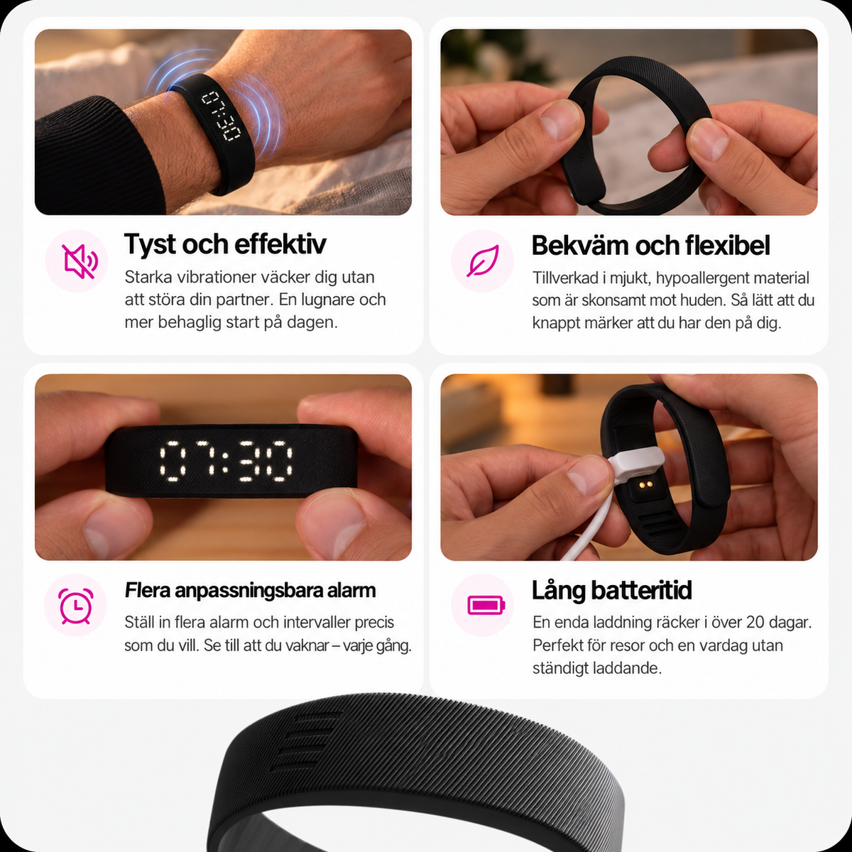 Rise vibration alarm