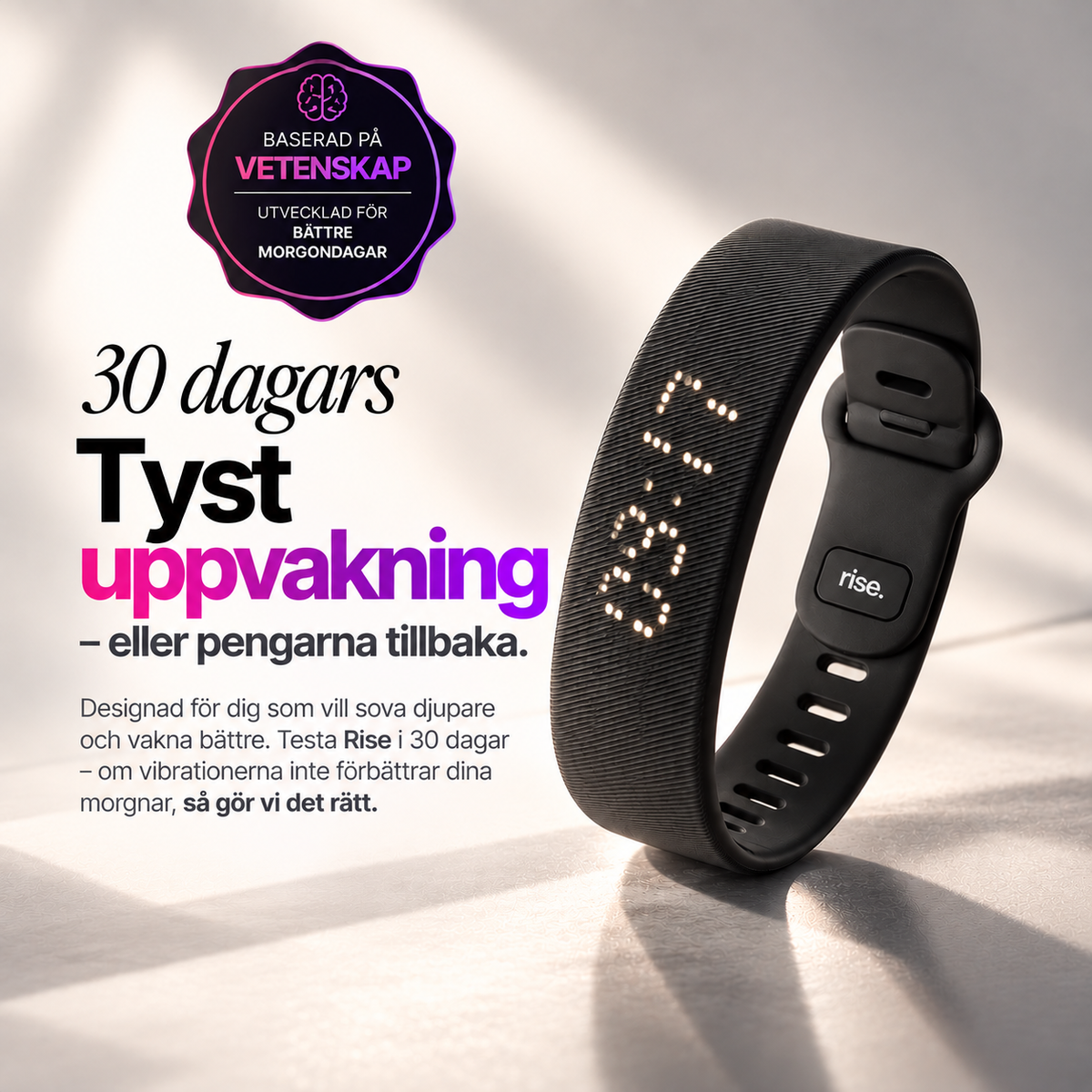 Rise vibration alarm